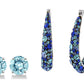 Ocean Blue Swarovski Elements Crystal Hoop Earrings With Blue Crystal Studs