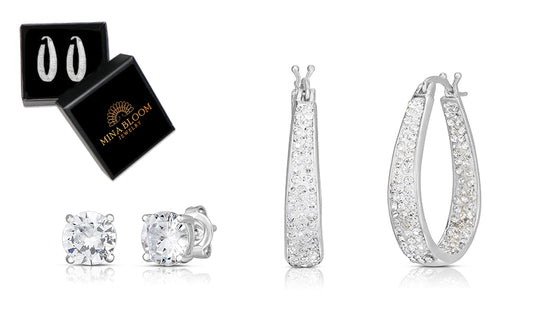 side Out Swarovski Crystal Hoop and Stud Set — Made With Swarovski Elements
