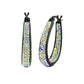 Graduated Aurora Borealis Crystal Hoop Earrings
