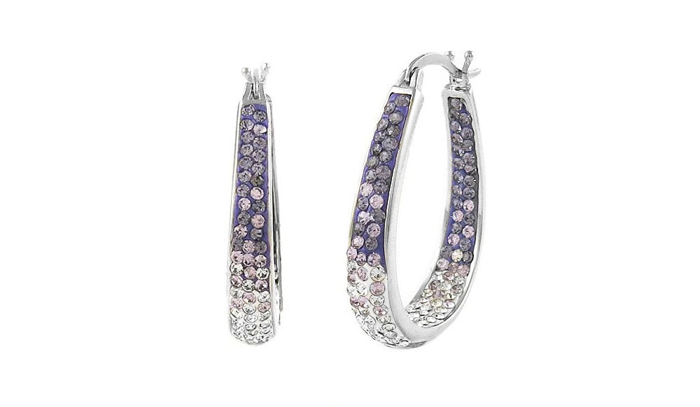 Graduated Crystal Hoop Earrings