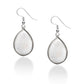 Genuine Stone Teardrop Earrings – Mother of Pearl, Tiger's Eye, or Lapis