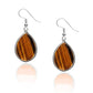 Genuine Stone Teardrop Earrings – Mother of Pearl, Tiger's Eye, or Lapis