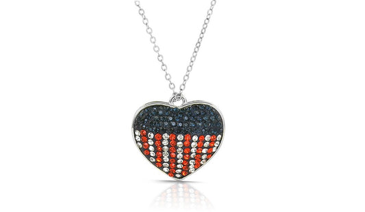 American Flag Crystal Necklace