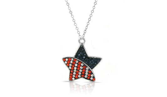 American Flag Crystal Necklace