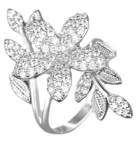 Crystal Floral Ring