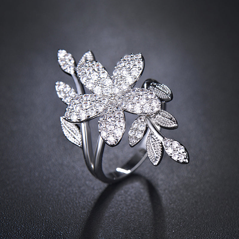 Crystal Floral Ring
