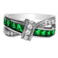 Criss-Cross Ring with Cubic Zirconia in Rhodium Plating