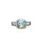 White Fire Opal Cushion Cut Halo Ring