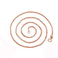 Sterling Silver Box Chain Necklace in  Rose Gold Finish – 1mm Width