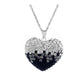 Sterling Silver Crystal Studded Heart Necklace