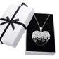 Sterling Silver Crystal Studded Heart Necklace