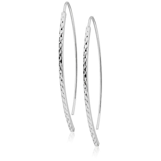 Italian Sterling Silver Threader Bar Drop Earrings – Yellow Gold & Rose Gold Options