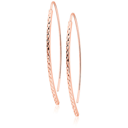 Sterling Silver Diamond Cut Twisted Hoops – Gold or Rose Gold