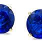 14K Gold Sapphire Round Cut Stud Earrings