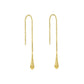 Italian Sterling Silver Diamond Cut Threader Teardrop Earrings – Gold or Rose Gold Option