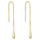 Italian Sterling Silver Threader Teardrop Earrings