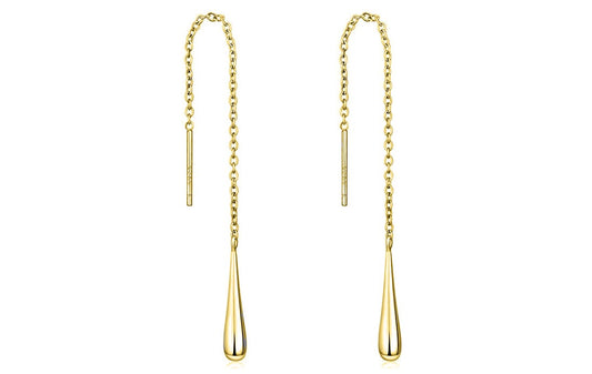 Italian Sterling Silver Threader Teardrop Earrings