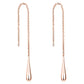 Italian Sterling Silver Diamond Cut Threader Teardrop Earrings – Gold or Rose Gold Option