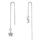 Sterling Silver Star And Moon Threader Earrings