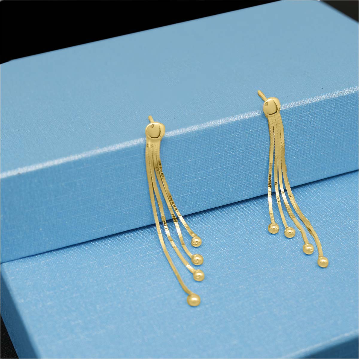 Italian Sterling Silver Asymmetrical Drop Earrings