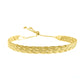 Italian Made Sterling Silver Adjustable Braided Herringbone Bracelet