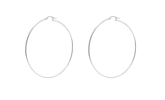 Set of 3 Sterling Silver 15mm, 25mm, and 35mm Classic Hoop Earrings