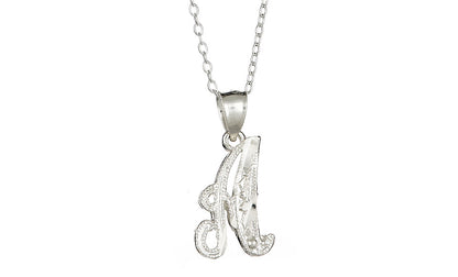 Sterling Silver Diamond-Cut Initial Necklace