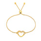 Italian Sterling Silver Adjustable Heart Charm Bracelet