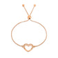 Italian Sterling Silver Adjustable Heart Charm Bracelet