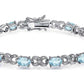 Genuine Blue Topaz Gemstone and Diamond Accent Infinity Bracelet