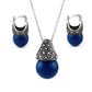 Genuine Marcasite And Pearl Sterling Silver Earring And Necklace Set