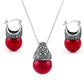 Genuine Marcasite And Pearl Sterling Silver Earring And Necklace Set