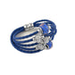 Braided Leather Bracelet with Murano Beads and Austrian Crystals
