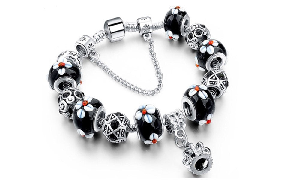 Genuine Murano And Crystal Charm Bracelets