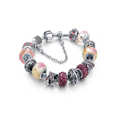 Genuine Murano and Crystal Charm Bracelet – Made With Swarovski Elements