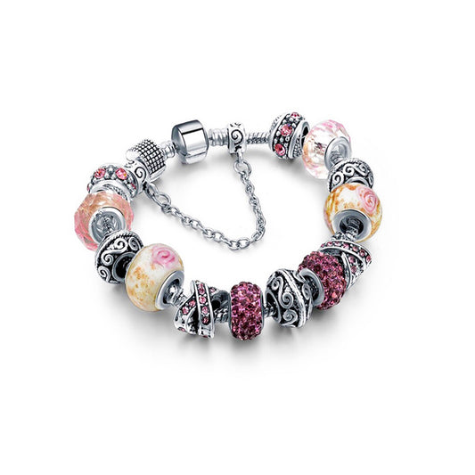 Genuine Murano and Crystal Charm Bracelet – Made With Swarovski Elements
