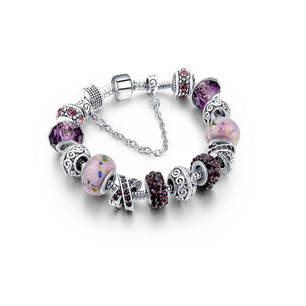 Genuine Murano and Crystal Charm Bracelet – Made With Swarovski Elements