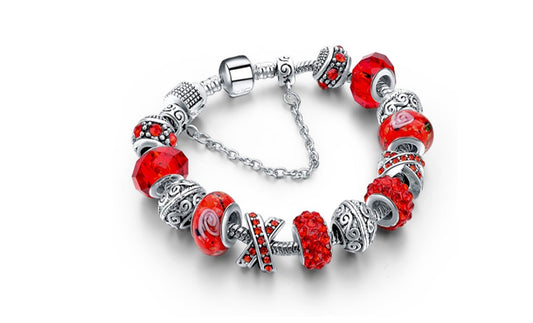 Genuine Murano and Crystal Charm Bracelet – Made With Swarovski Elements