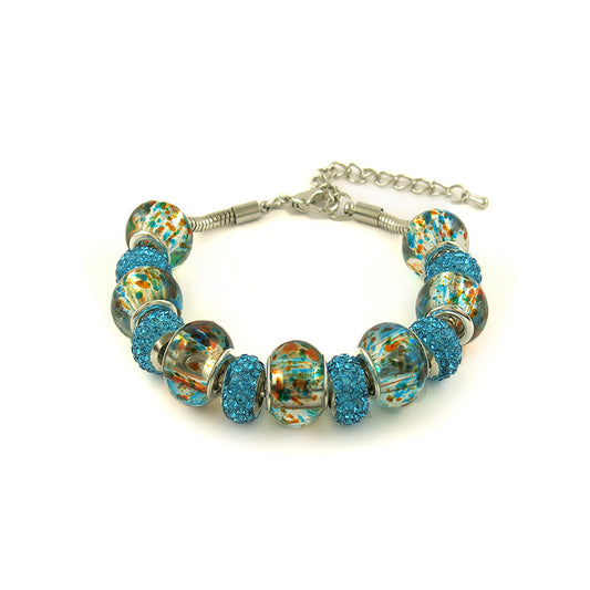 Murano Bead Bracelet With Austrian Crystals
