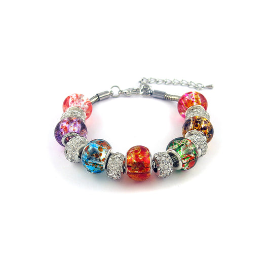 Genuine Murano Bead And Crystal Charm Bracelets