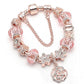 18K Rose Gold Plated Rose Charm Bracelet – Made with Swarovski Elements