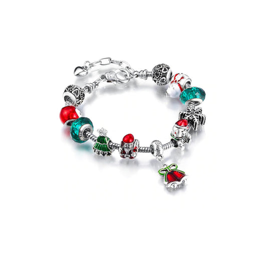 Christmas Themed Crystal Charm Bracelet — Made With Swarovski Elements