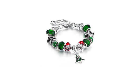 Christmas Themed Crystal Charm Bracelet — Made With Swarovski Elements