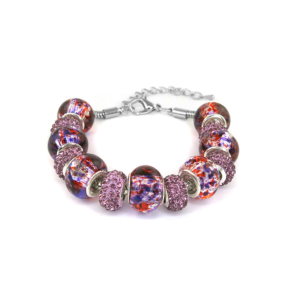 Murano Bead Bracelet With Austrian Crystals