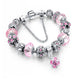 Crystal Bead Bracelet With Ball Charm and Austrian Crystals
