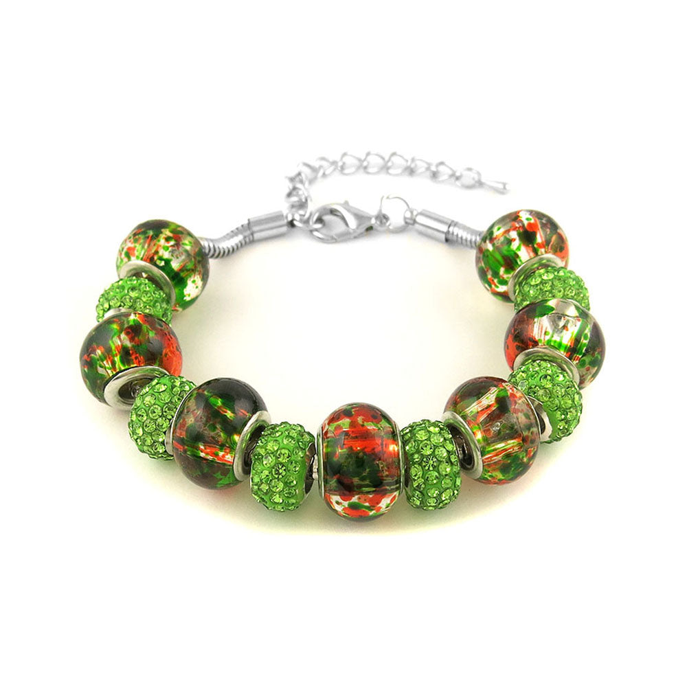 Murano Bead Bracelet With Austrian Crystals