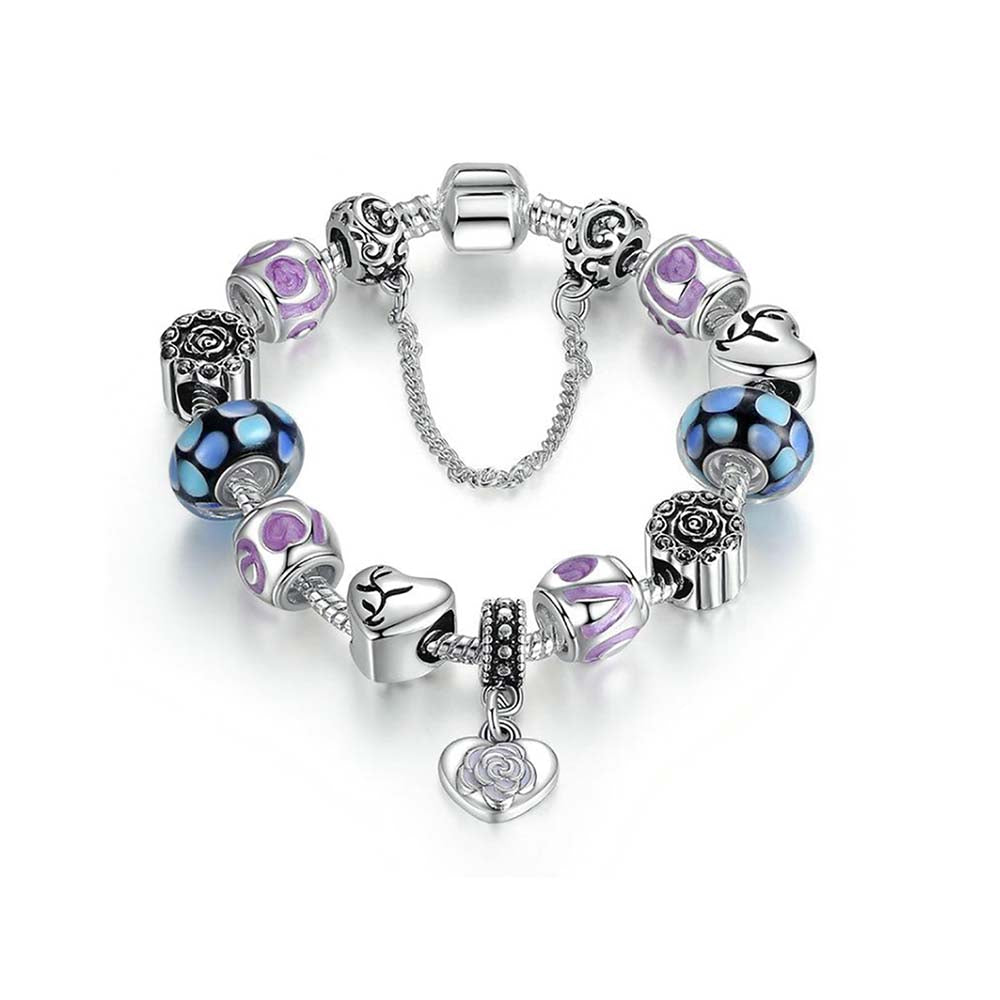 Genuine Murano And Crystal Charm Bracelets