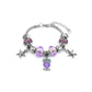 Murano Bead Bracelet With Owl Charm and Austrian Crystals