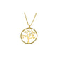 Italian Sterling Silver Diamond Cut Tree Of Life Necklace