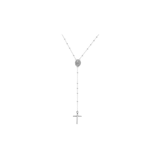 Italian Made Sterling Silver Rosary Necklace